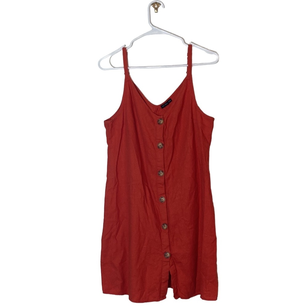 Sun Dress Cotton On Orange Button Up